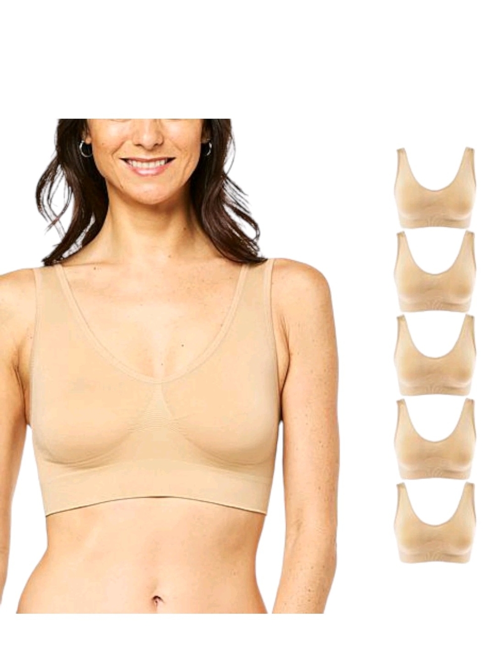 NWT Rhonda Shear 5-pack Original Ahh Bra Beige